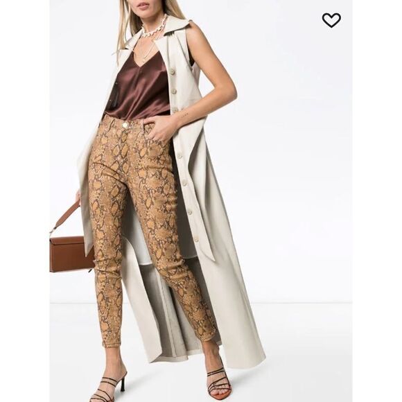 New Frame Le High Skinny Crop in Coated Python Size 27 - Picture 14 of 14